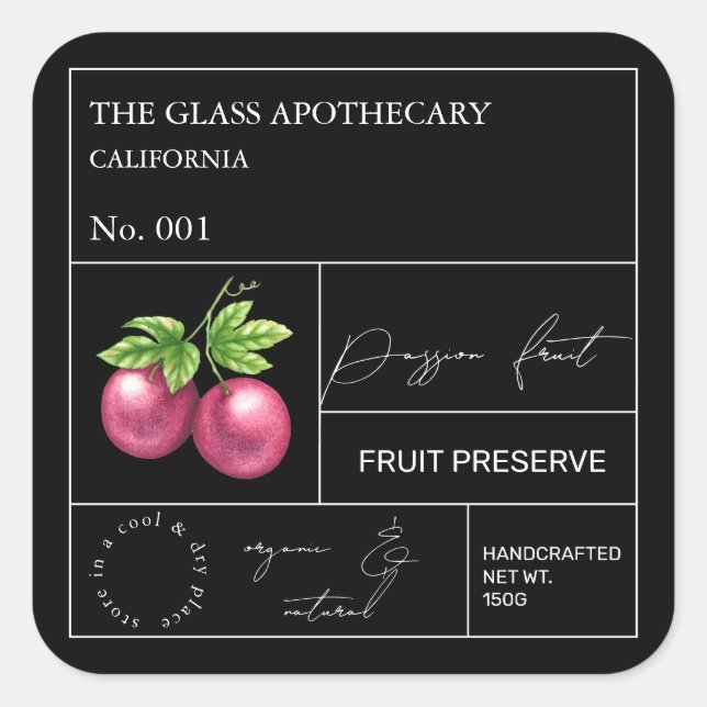 Etiqueta de Fruta de Paixão Apothecary (Frente)
