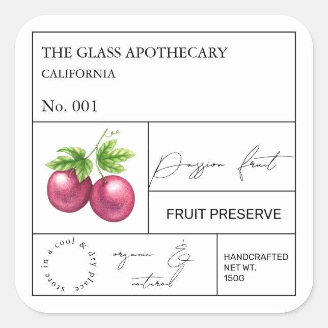 Etiqueta de Fruta de Paixão Apothecary (Frente)