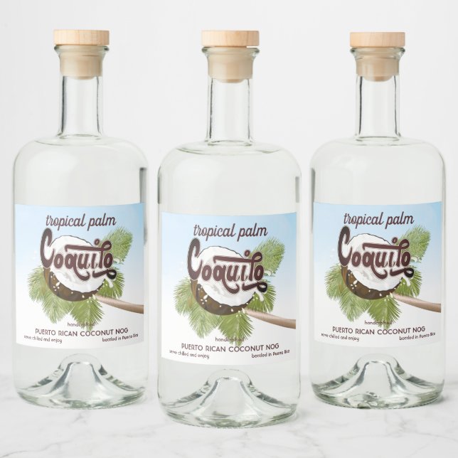 Etiqueta de Fruta Tropical de Coquito (Garrafas)