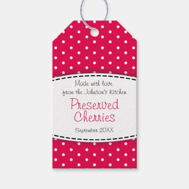 Etiqueta de fruta vermelha para as cerejas conserv (Frente)