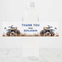 Etiqueta de Garrafa Azul de Bike Aniversário