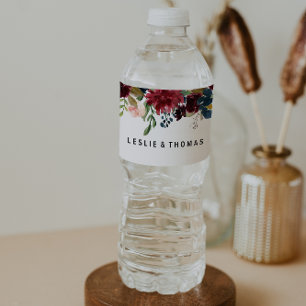 Etiqueta de Garrafa de Água Outono Rústico Deslumb