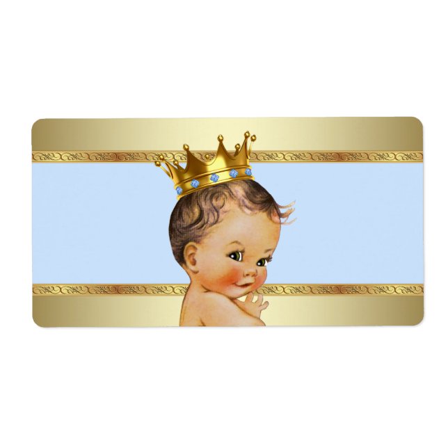 Etiqueta de Garrafa de Água para Chá de Bebê Prínc (Frente)