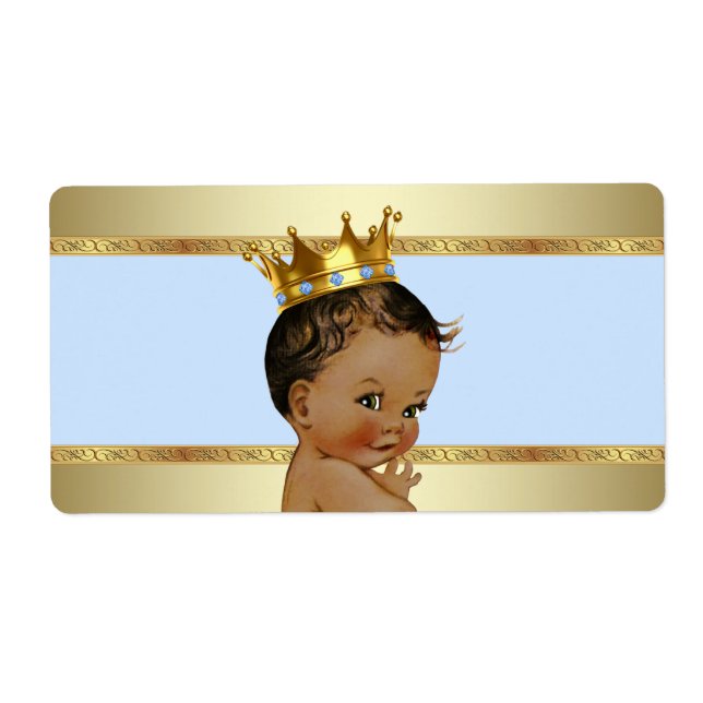 Etiqueta de Garrafa de Água para Chá de Bebê Prínc (Frente)
