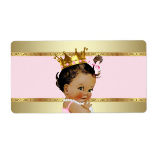 Etiqueta de Garrafa de Água para Chá de Bebê Princ