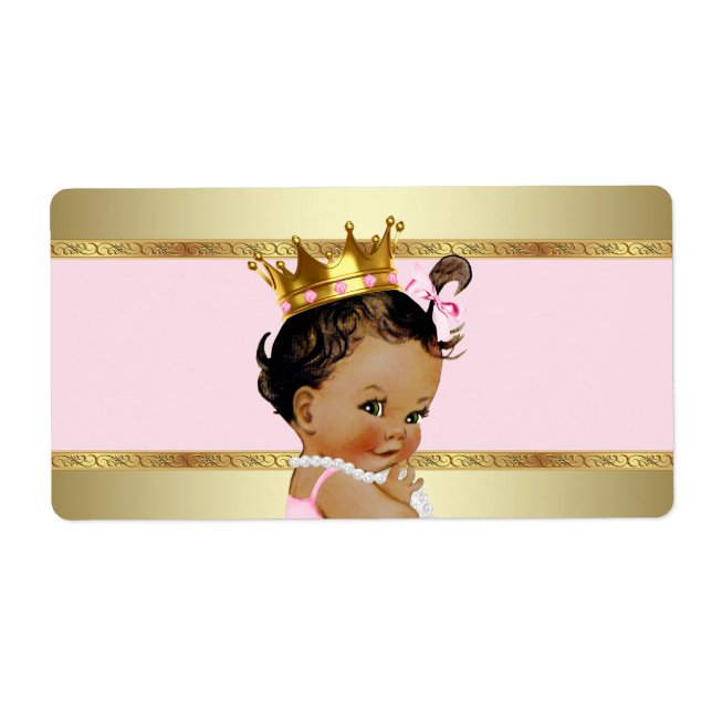 Etiqueta de Garrafa de Água para Chá de Bebê Princ (Frente)