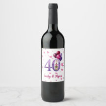 Etiqueta de Garrafa de Aniversário de Casamento de