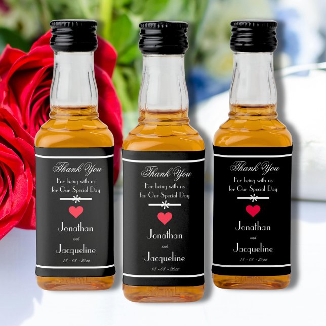 Etiqueta de Garrafa de Bebida Alcoólica Mini para  (For a Modern (or any kind) Wedding. Gorgeous Thank You Mini Liquor Bottle Labels.)