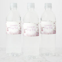 Etiqueta de Garrafa de Festa Personalizada Floral 
