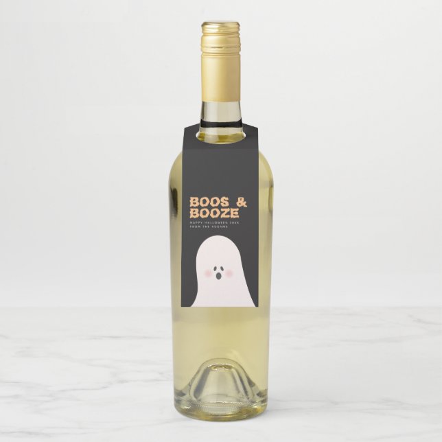 Etiqueta de Garrafa de Halloween Boos & Booze Fant (Na garrafa)