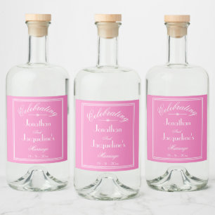 Etiqueta de Garrafa de Licor de Casamento Rosa Per