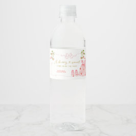 Etiqueta de Garrafa de Roupa de Bebê com Laço Rosa