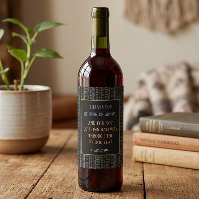 Etiqueta de Garrafa de Vinho da Semana de Apreciaç (Criador carregado)
