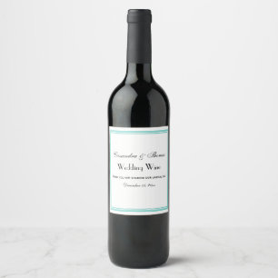 Etiqueta de Garrafa de Vinho H Enquadrada em Azul 