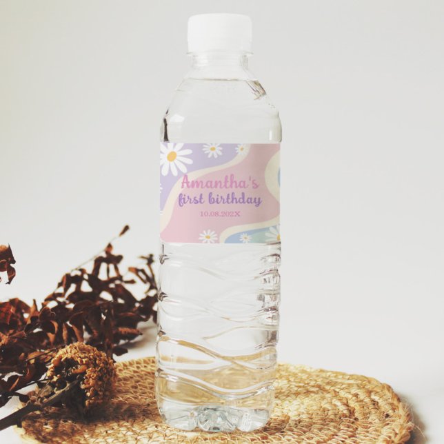 Etiqueta de Garrafa Festa de aniversário de Groovy (Criador carregado)