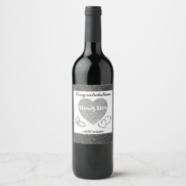 Etiqueta de garrafa mrs e parabéns personalizados