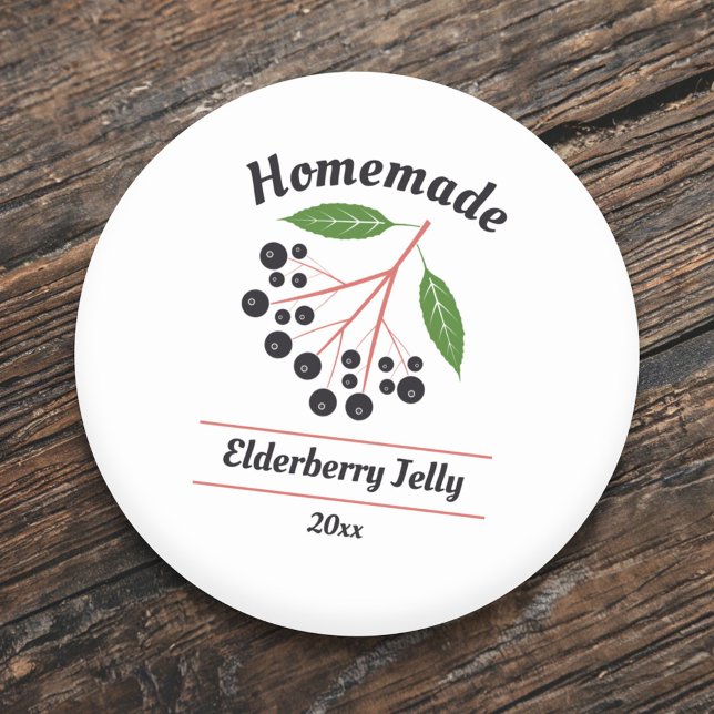 Etiqueta de gel de morango editável (Elderberry Jelly Label Sticker)