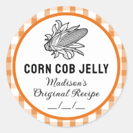 Etiqueta de geleia do cabo com padrão de verificaç