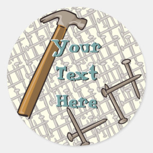 Etiqueta de Hammer e pregos