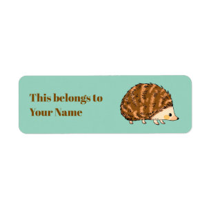 Etiqueta de hedgehog de recorte com nome personali