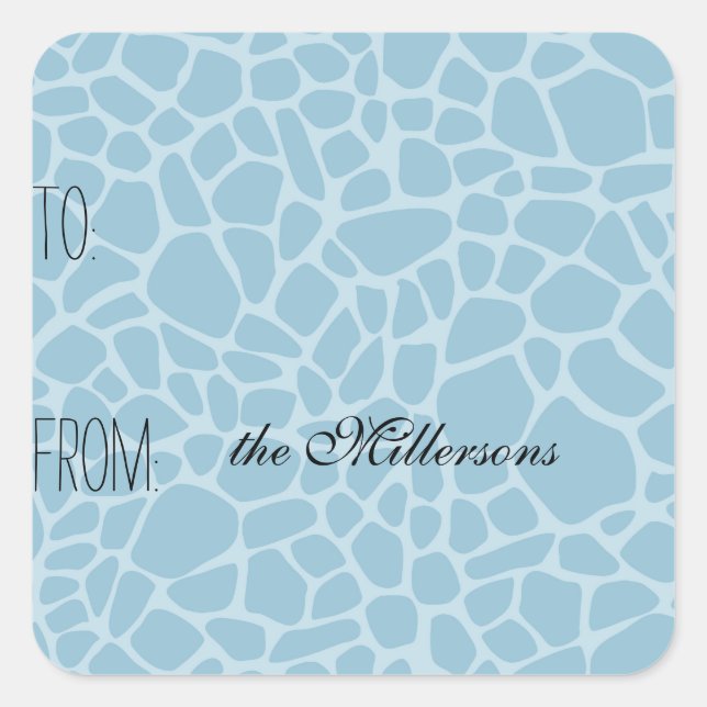 Etiqueta de Impressão de Girafa Azul (Frente)