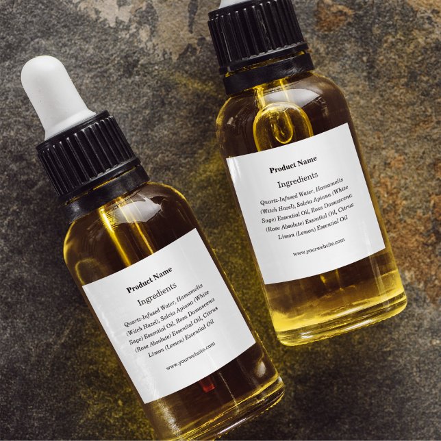 Etiqueta de Ingrediente Personalizado de Produto B (Criador carregado)