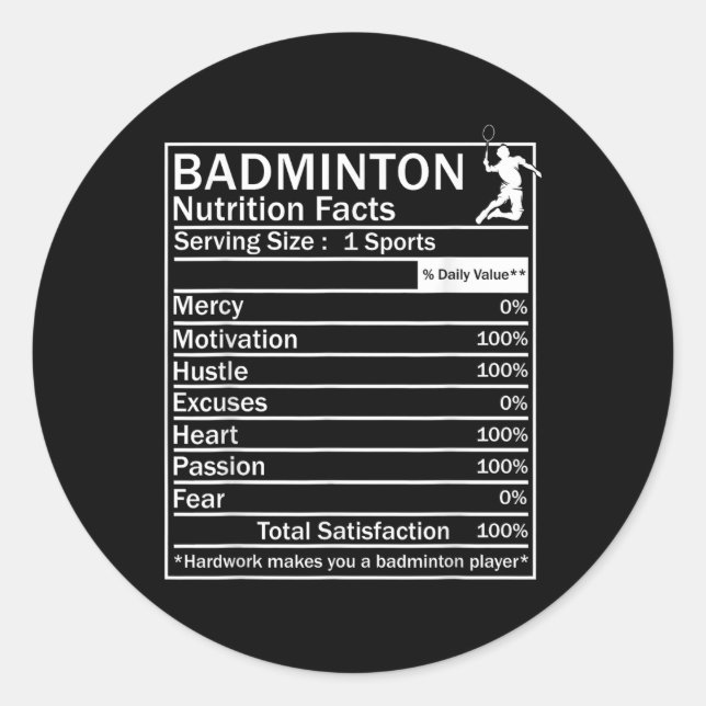 Etiqueta de Ingredientes de Badminton Engraçado (Frente)