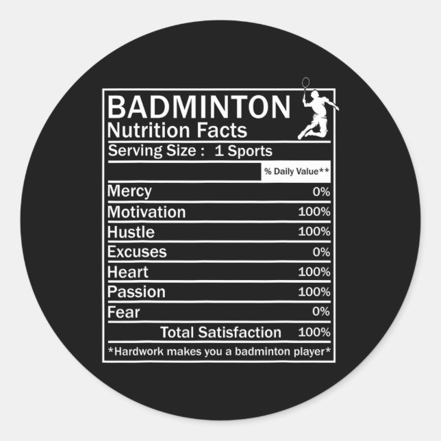 Etiqueta de Ingredientes de Badminton Engraçado (Frente)