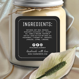 Etiqueta de ingredientes de mídia social negra min