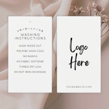 Etiqueta de Instruções de Lavagem de Logo Branco M