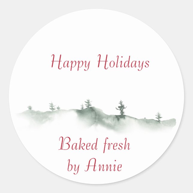 Etiqueta de inverno para Aquarela de Férias (Frente)