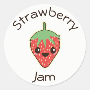 Etiqueta de Jam de Morango Cute Kawaii