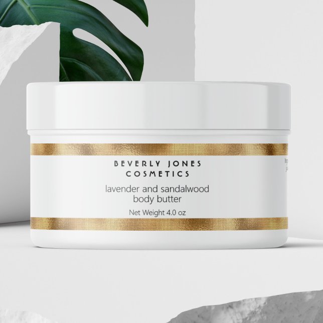 Etiqueta de Jar de Cosméticos Dourados Mínimos Ele (Criador carregado)