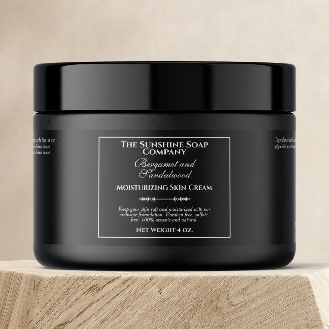 Etiqueta de Jar de Cosméticos Pretos do Estilo Vin (Criador carregado)