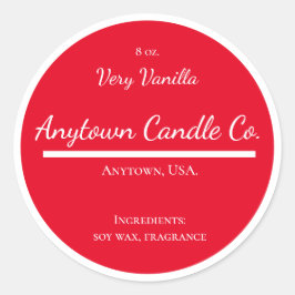 Etiqueta de Jar de Vela Vermelha e Branca Clássica