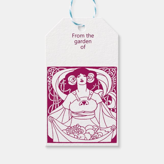 Etiqueta de Jardim Art Nouveau (Frente)