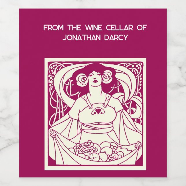 Etiqueta de Jardim Art Nouveau (Rótulo Único)