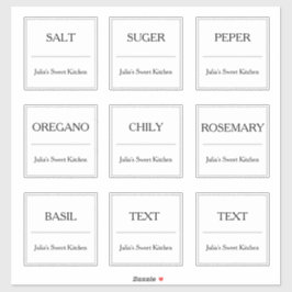 Etiqueta de Jato de Especiaria de Cozinha Vinhetas