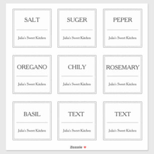 Etiqueta de Jato de Especiaria de Cozinha Vinhetas