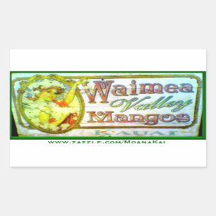 Etiqueta de Kauai das manga do vale de Waimea do