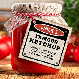 Etiqueta de ketchup de tomate enferrujada