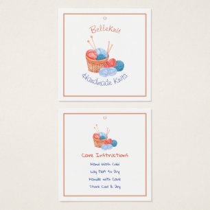 Etiqueta de Knit Care artesanal e etiqueta de trav