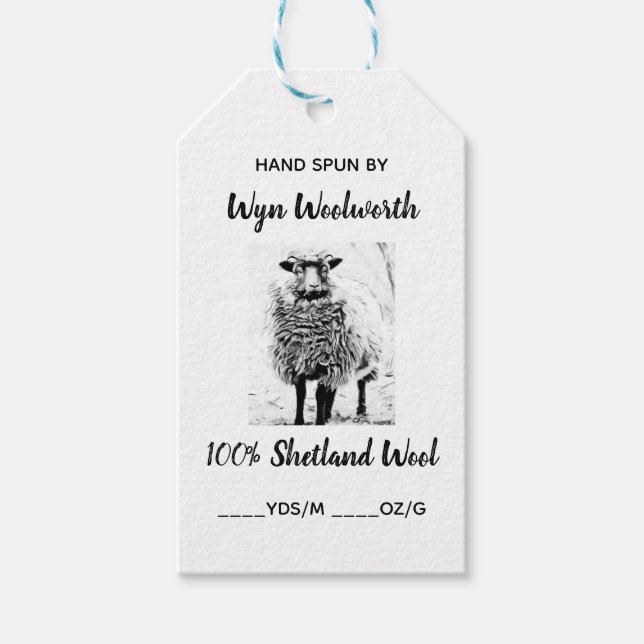 Etiqueta de Lã Shetland com Fotografia Editável (Frente)