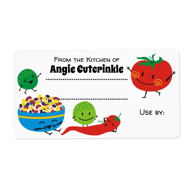 Etiqueta de latão de salsa comida mexicana (Frente)