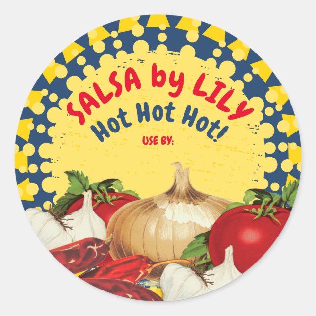 Etiqueta de latão de salsa comida no sudoeste mexi (Frente)