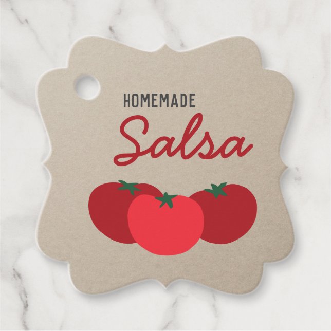 Etiqueta de latão de tomate Salsa, hipster Moderno (Frente)