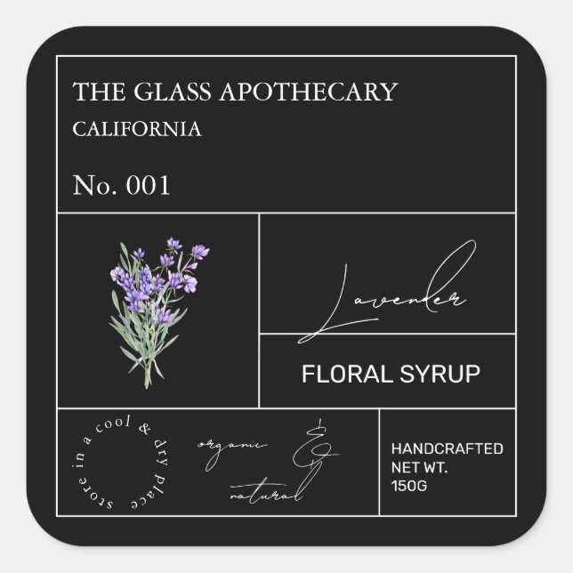 Etiqueta de Lavanda Apothecary (Frente)