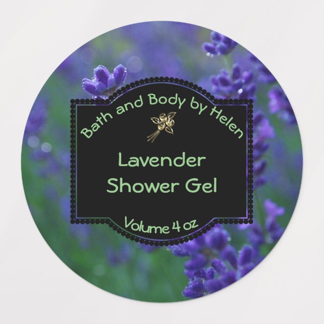 Etiqueta de Lavanda impermeável e Cosméticos (Design 1)