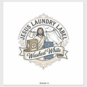 Etiqueta de Lavanderia Jesus Lavado Branco Jesus L
