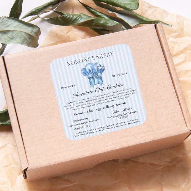 Etiqueta de Lei de Algodão Home Bakery Pastelaria  (Criador carregado)